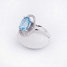 Золотое кольцо с голубым топазом и бриллиантами C01083R от ювелирного магазина Оникс