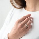 Золотое кольцо "Любил, люблю и буду любить" к03102 от ювелирного магазина Оникс - 1