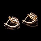 Золоті сережки з діамантами і кварцом жовто-коричневим с313 от ювелирного магазина Оникс - 2