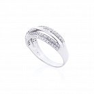 Серебряное кольцо с фианитами (родий) 111274 от ювелирного магазина Оникс
