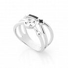 Срібний перстень "Клевер" (емаль) 112046 от ювелирного магазина Оникс