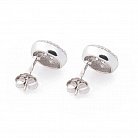 Серебряные серьги-пусеты с фианитами 121692 от ювелирного магазина Оникс - 3