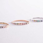 Кольцо с разноцветными фианитами (белое золото) к07128 от ювелирного магазина Оникс - 9