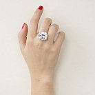 Серебряное кольцо с фианитом 110814 от ювелирного магазина Оникс - 2