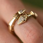 Кольцо "Змея" в желтом золоте (фианиты) к07482 от ювелирного магазина Оникс - 7