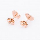 Золотые серьги-гвоздики "Сердца" с фианитами с04767 от ювелирного магазина Оникс - 2
