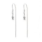 Срібні сережки-протяжки "Зірки" (фіаніти, емаль) 122193 от ювелирного магазина Оникс - 1