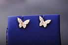 Сережки "Метелики" (фіаніт) с01511 от ювелирного магазина Оникс - 2