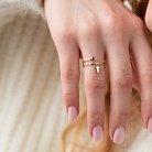 Золотий перстень з сердечком і хрестиком к05453 от ювелирного магазина Оникс - 1