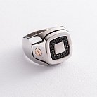 Мужское кольцо - печатка c эмалью и шпинелью ZANCAN EXA017MR от ювелирного магазина Оникс