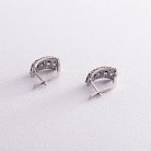 Срібні сережки з синт. сапфірами та фіанітами 2473/1р-NSPH от ювелирного магазина Оникс - 1