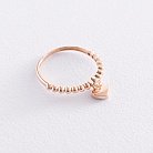 Золотое кольцо "Сердечко" с фианитом к06818 от ювелирного магазина Оникс - 3
