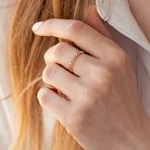 Золотое кольцо с сердечками к06170 от ювелирного магазина Оникс - 2