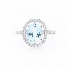 Серебряное кольцо с голубым топазом и фианитами 111453 от ювелирного магазина Оникс - 2