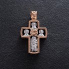 Мужской православный крест "Распятие" из эбенового дерева и золота п00225 от ювелирного магазина Оникс - 7