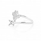 Серебряное кольцо "Клевер и бабочка" (фианиты) 112016 от ювелирного магазина Оникс - 2