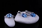 Жіночі сережки з блакитним топазом (фіаніти) 121331 от ювелирного магазина Оникс - 3