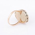 Золотое кольцо с дымчатым кварцем и фианитами к03582 от ювелирного магазина Оникс - 1