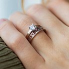Помолвочное кольцо "Я кохаю тебе" с фианитом (белое золото) к07964 от ювелирного магазина Оникс - 1