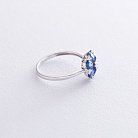 Кольцо с сапфирами и бриллиантами "Цветок" кб0090gm от ювелирного магазина Оникс - 3