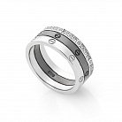Тройное серебряное кольцо с фианитами 112050 от ювелирного магазина Оникс