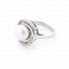 Серебряное кольцо с культ. пресн. жемчугом и фианитами 111857 от ювелирного магазина Оникс - 1