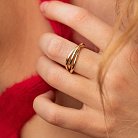 Золотое кольцо "Круговорот" (тройное) к08019 от ювелирного магазина Оникс - 6