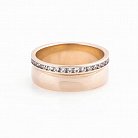 Золотое обручальное кольцо - фигурное с фианитами обр00089 от ювелирного магазина Оникс - 1