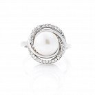 Срібний перстень з культ. прісн. перлами і фіанітами 111857 от ювелирного магазина Оникс - 2