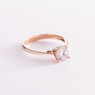 Золотое помолвочное кольцо c сердечком (фианит) к02908 от ювелирного магазина Оникс - 4
