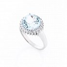 Серебряное кольцо с голубым топазом и фианитами 111433 от ювелирного магазина Оникс