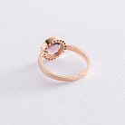 Золотое кольцо с розовым и белыми фианитами к06830 от ювелирного магазина Оникс - 3