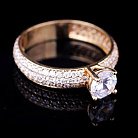 Золотое кольцо с фианитами к01689ж от ювелирного магазина Оникс
