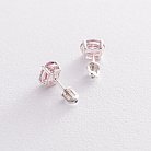 Серебряные серьги-пусеты с розовыми топазами 121967 от ювелирного магазина Оникс - 3