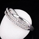 Серебряное кольцо с фианитами Украина (родий) 111298 от ювелирного магазина Оникс - 6