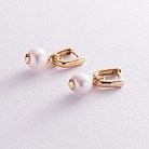 Золоті сережки з культ. прісн. перлами с04954 от ювелирного магазина Оникс