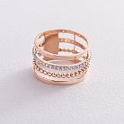 Золотое кольцо (фианиты) к05794 от ювелирного магазина Оникс - 3