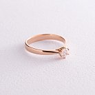 Помолвочное золотое кольцо с фианитом к07127 от ювелирного магазина Оникс - 2
