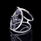 Золотое кольцо с синими сапфирами и бриллиантами к678he от ювелирного магазина Оникс - 4
