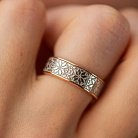 Обручальное кольцо "Вышиванка" в красном и белом золоте 223831100 от ювелирного магазина Оникс - 4