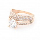 Золотое помолвочное кольцо с фианитами к05796 от ювелирного магазина Оникс - 2