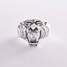 Серебряное кольцо "Тигр" с фианитами 11213 от ювелирного магазина Оникс - 2