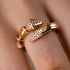 Кольцо "Змея" в красном золоте (фианиты) к07366 от ювелирного магазина Оникс - 6
