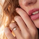 Шариковое кольцо "Сердечко" в красном золоте к06612 от ювелирного магазина Оникс - 5
