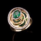 Золотое кольцо (фианиты, эмаль) к03951 от ювелирного магазина Оникс