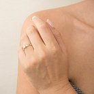 Золотое кольцо "Сердечки" (фианит) к05801 от ювелирного магазина Оникс - 3