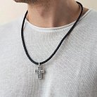 Срібний православний хрестик з чорнінням "Розп'яття. Божа Матір" Втілення". П'ять святителів" 13437 от ювелирного магазина Оникс - 1