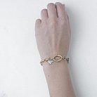 Золотий ланцюговий браслет з фіанітами б01726 от ювелирного магазина Оникс - 2