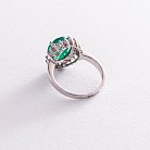 Серебряное кольцо с хризопразом и фианитами 111476 от ювелирного магазина Оникс - 4