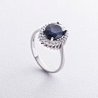 Серебряное кольцо с фианитами и синим сапфиром GS-01-134-3110 от ювелирного магазина Оникс - 2